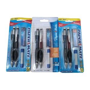 3 Paper Mate Comfortmate Ultra Mechanical 0.5 0.7mm Lead Rubber Grip Pencils Lot